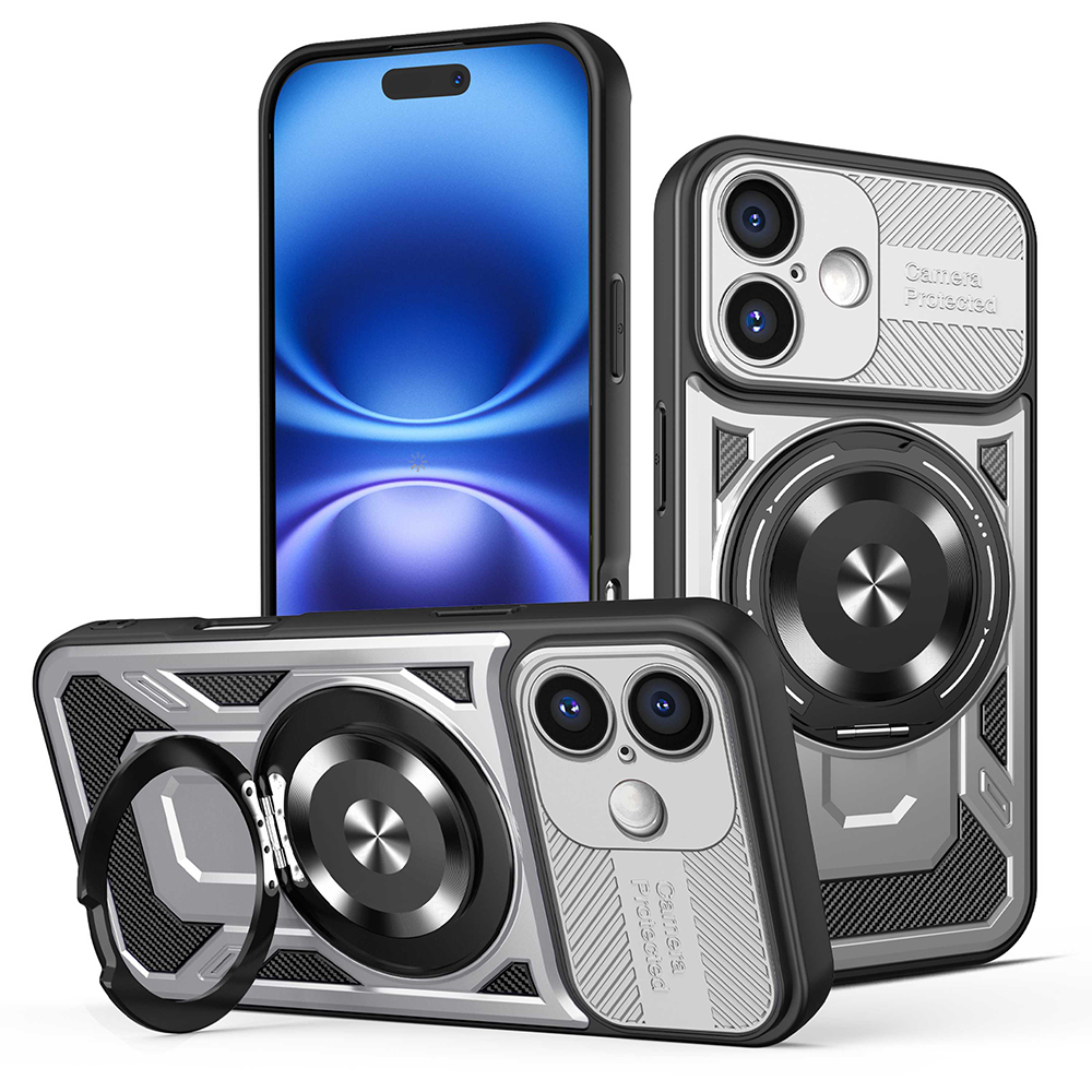 Калъф за iPhone 16 Plus - Techsuit RuggedCam - Сив