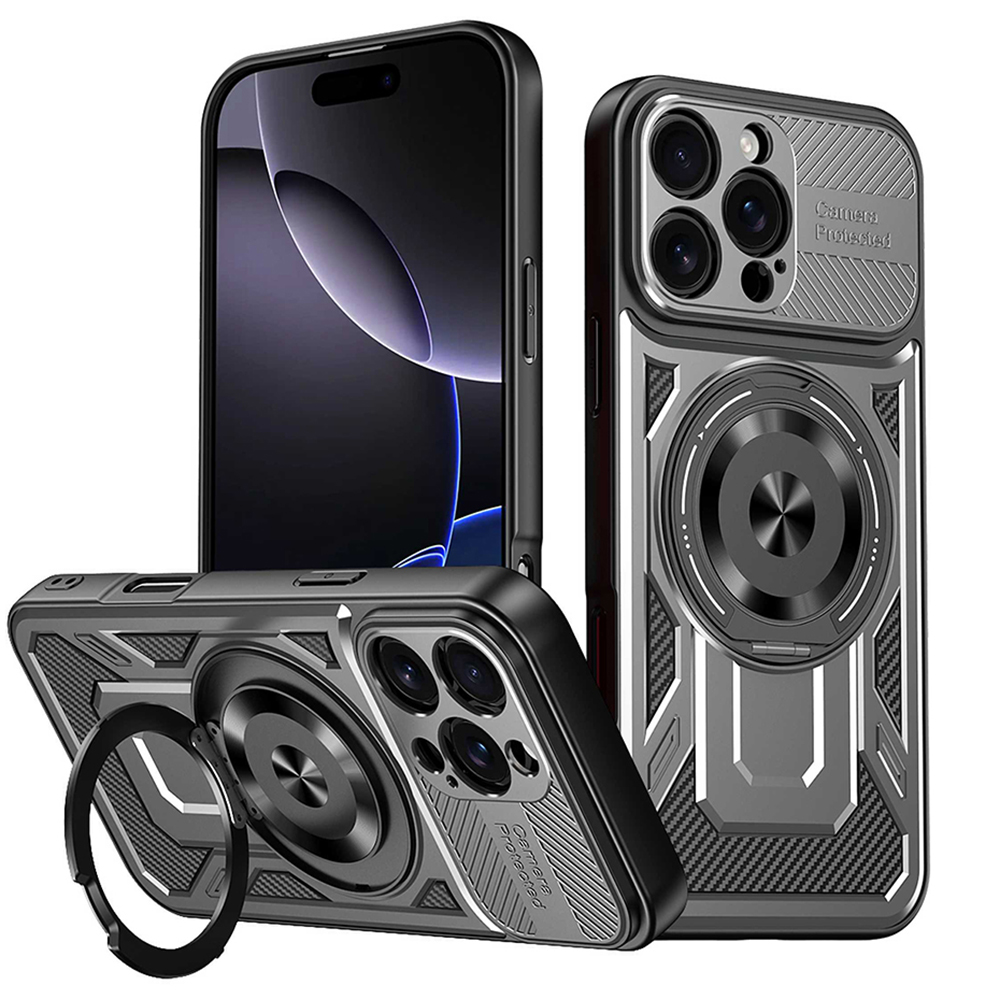 Калъф за iPhone 16 Pro Max - Techsuit RuggedCam - Сив