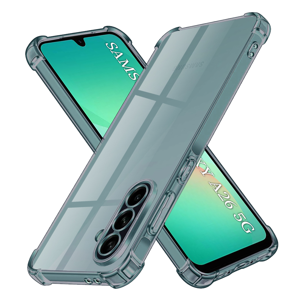 Калъф за Samsung Galaxy A26 5G - Techsuit Shockproof Прозрачен Silicone - Smoke Черен