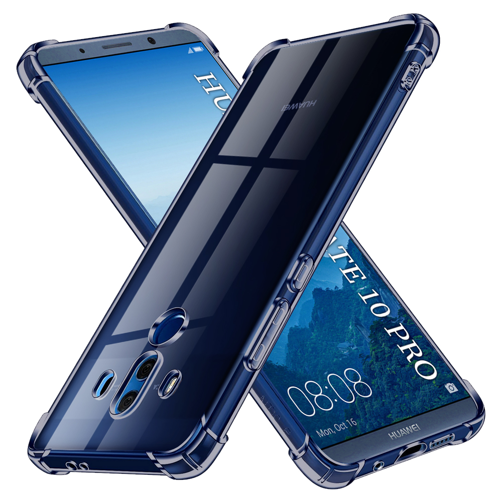 Калъф за Huawei Mate 10 Pro - Techsuit Shockproof Прозрачен Silicone - Smoke Черен