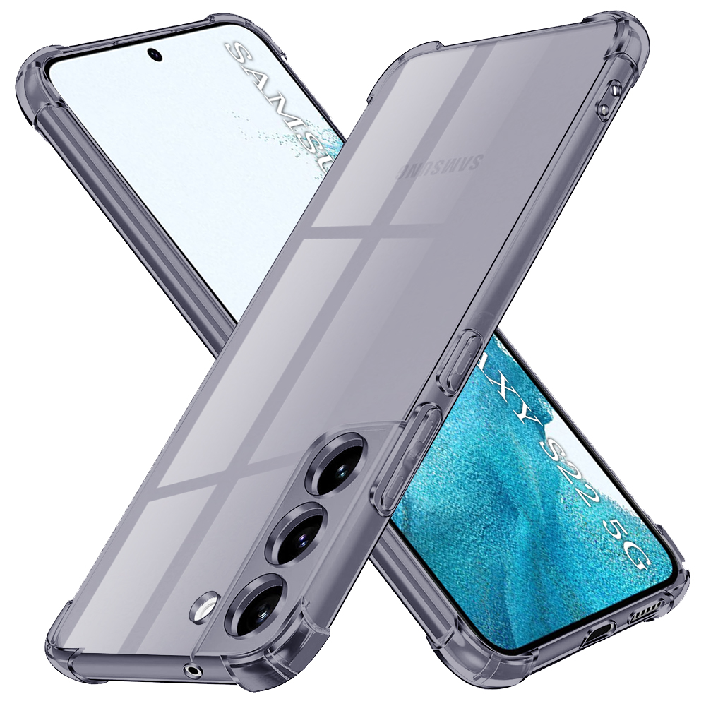 Калъф за Samsung Galaxy S22 5G - Techsuit Shockproof Прозрачен Silicone - Smoke Черен