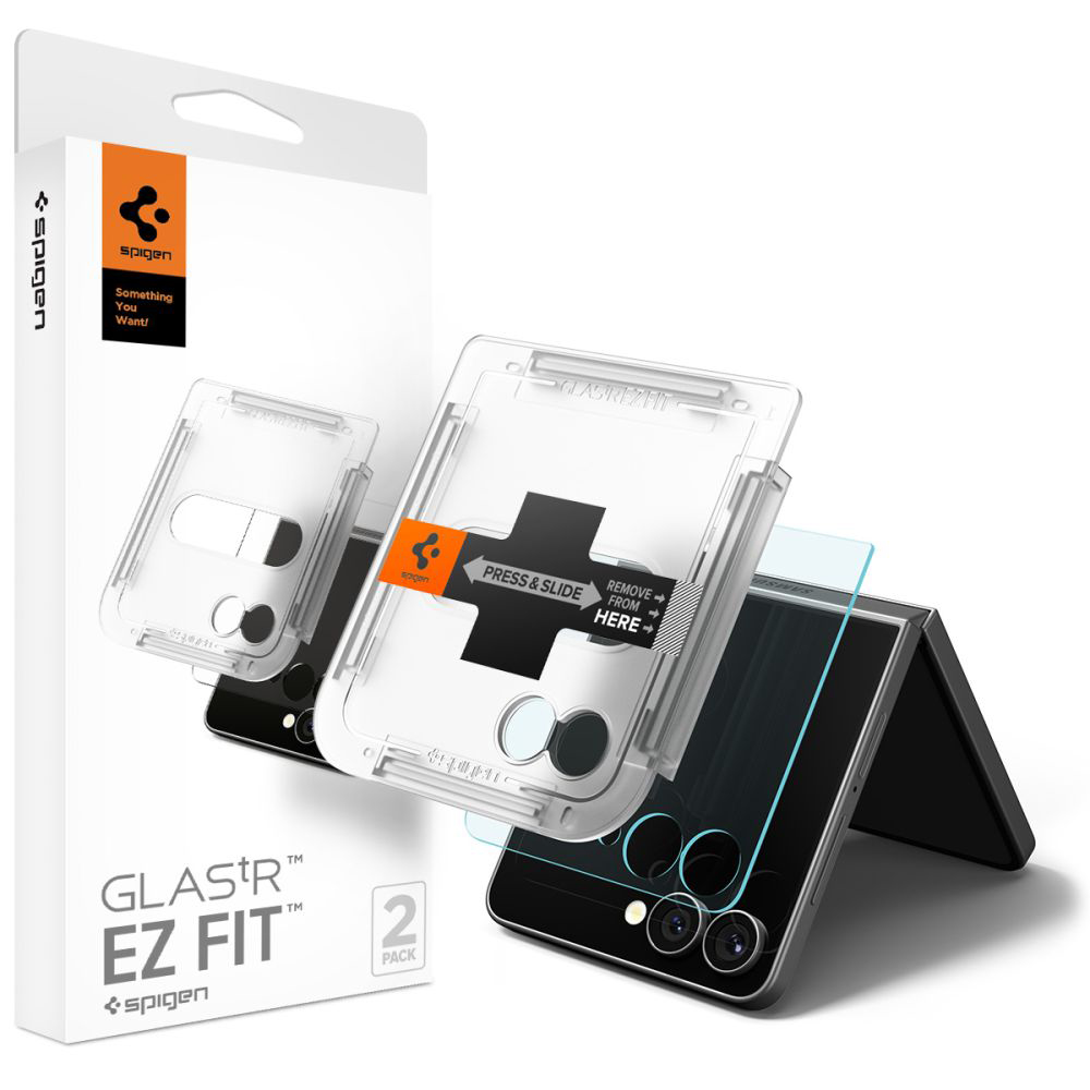 Скрийн протектор за Samsung Galaxy Z Flip7 / Z Flip8 (2-Pack) - Spigen Glas.tR EZ FIT HD (AGL09585) - Прозрачен