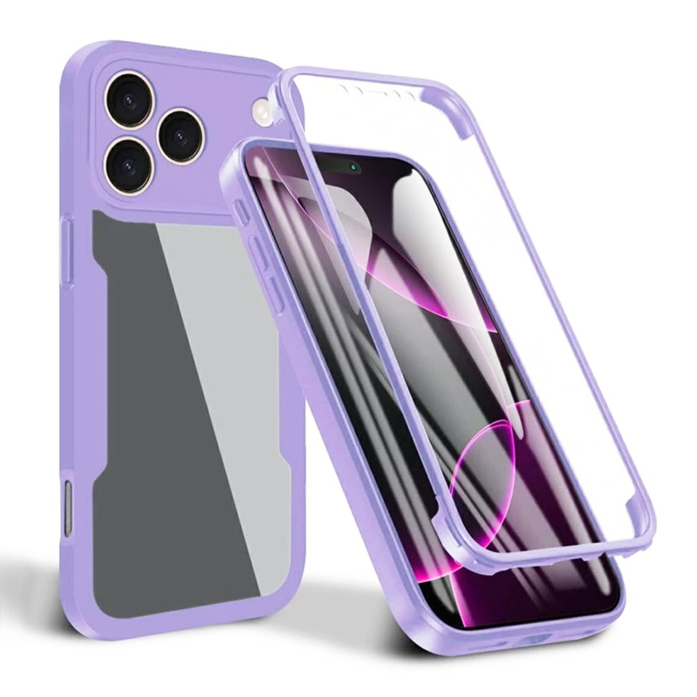 Калъф за iPhone 17 Pro + Капак - Techsuit ColorVerse 360 Series - Лилав