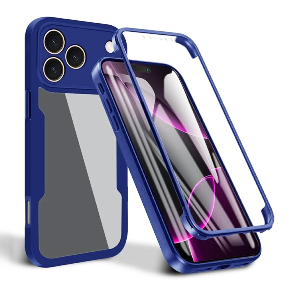 Калъф за iPhone 17 Pro + капак - Techsuit ColorVerse 360 Series - Син