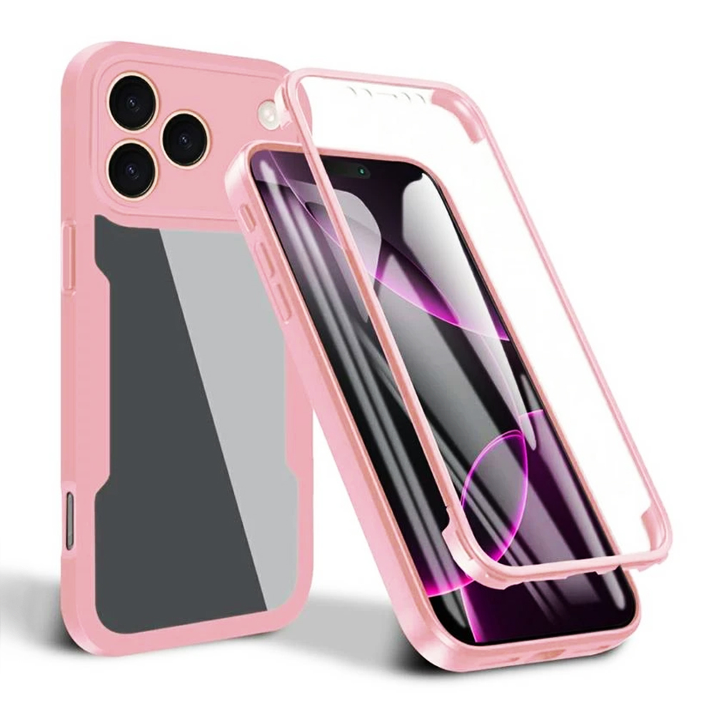 Калъф за iPhone 17 Pro + калъф - Techsuit ColorVerse 360 Series - Розов