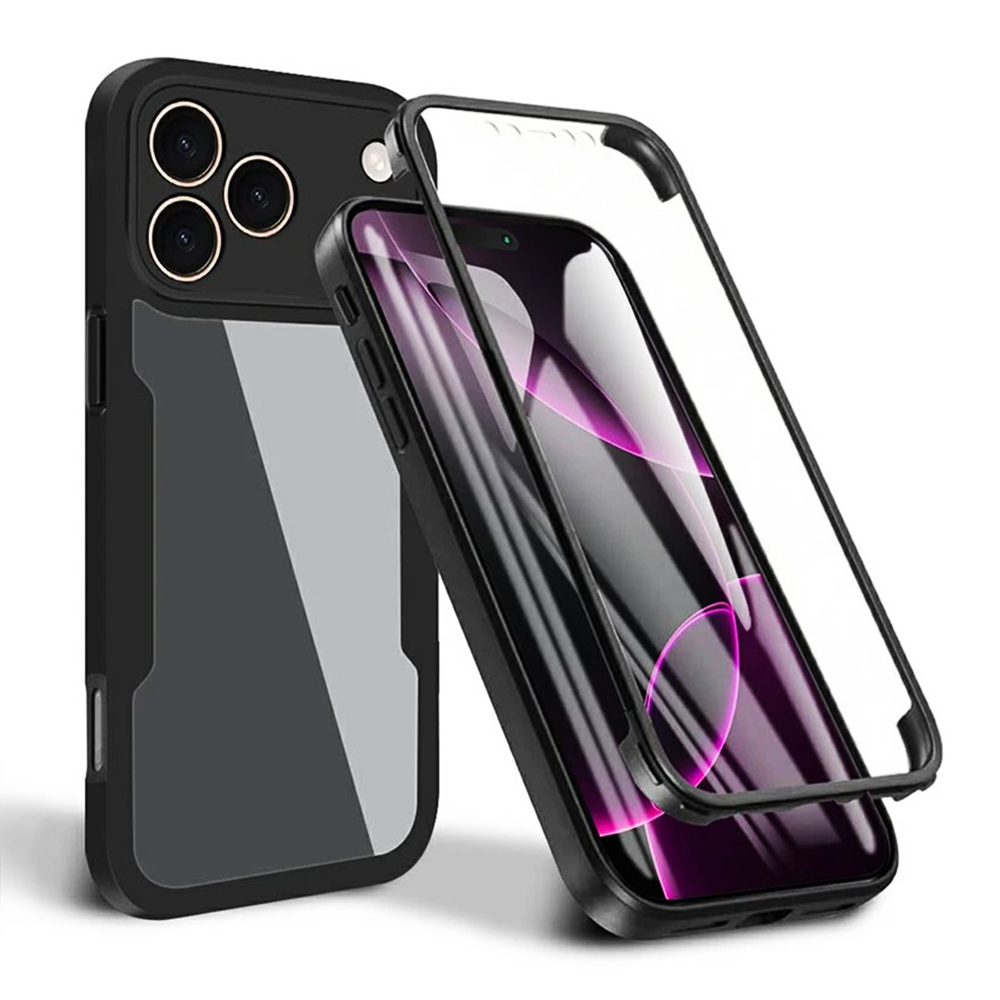 Калъф за iPhone 17 Pro + Капак - Techsuit ColorVerse 360 Series - Черен