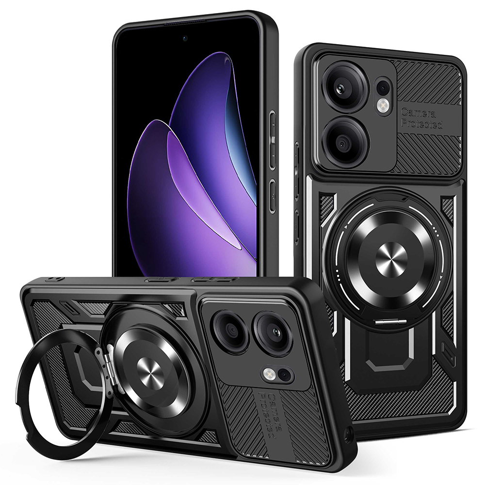 Калъф за Oppo Reno13 F 4G / Reno13 F 5G / Reno13 FS 5G - Techsuit RuggedCam - Черен