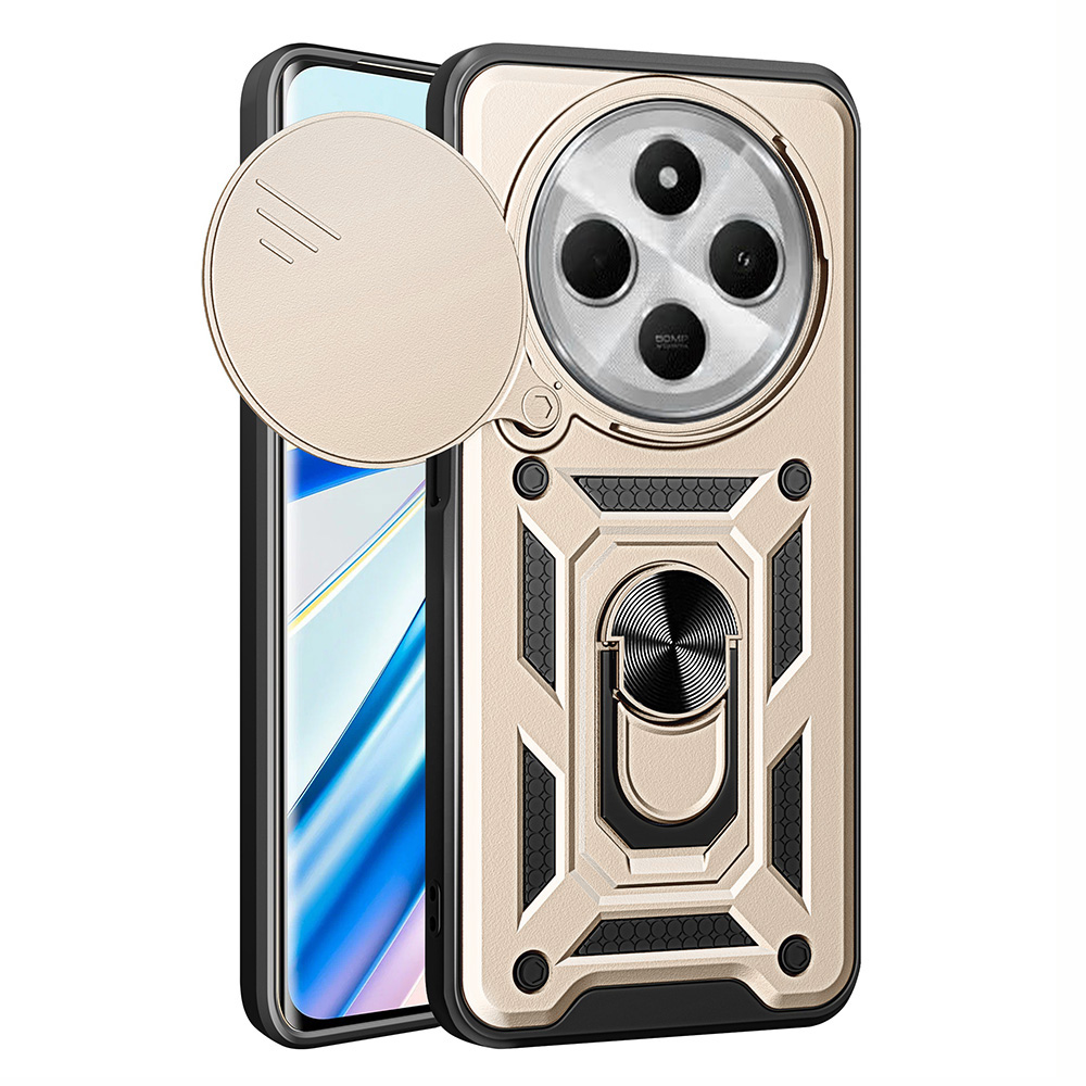 Калъф за Xiaomi Redmi 14C / Poco C75 - Techsuit CamShield Series - златен