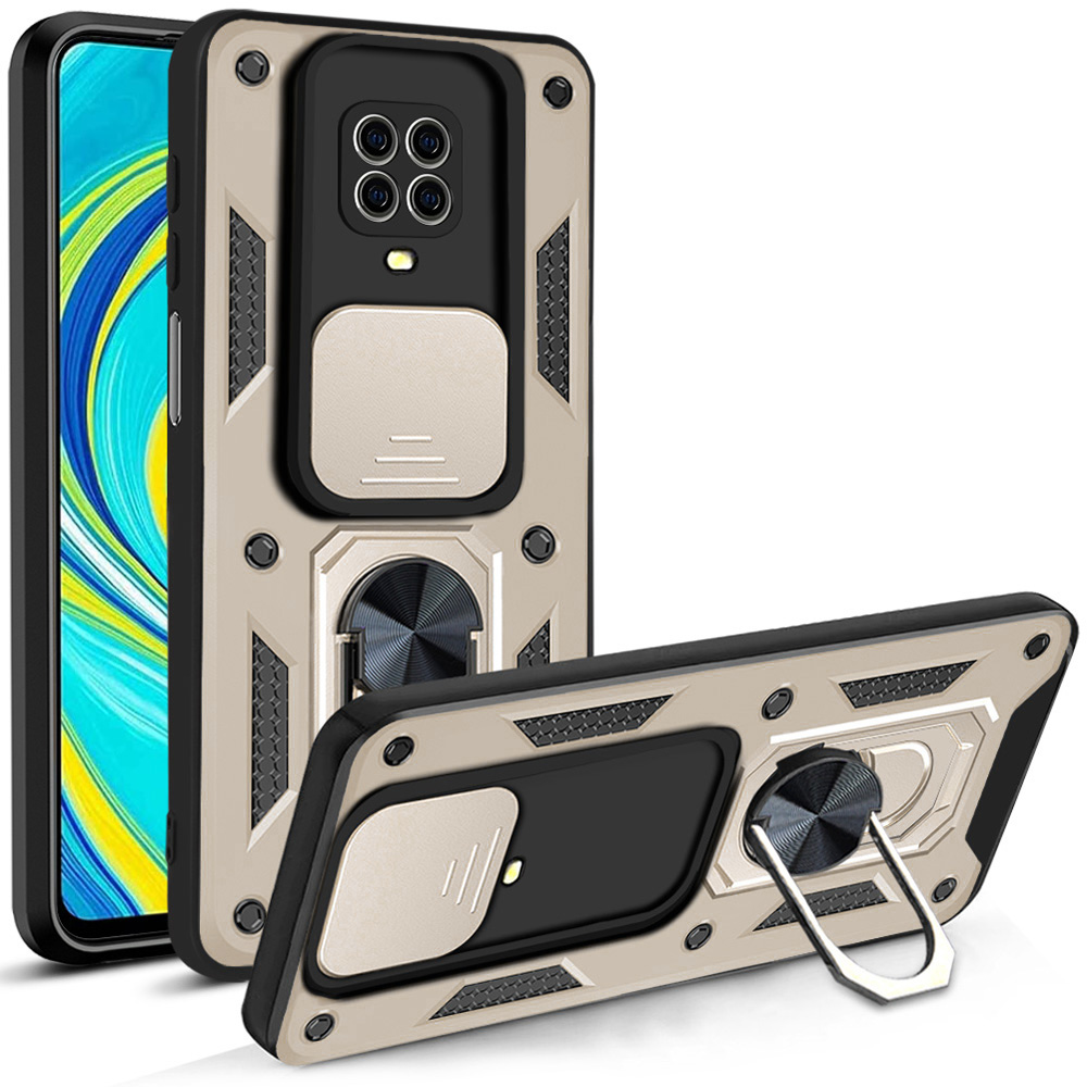 Калъф за Xiaomi Redmi Note 9S / Note 9 Pro / Note 9 Pro Max - Techsuit CamShield Series - златен