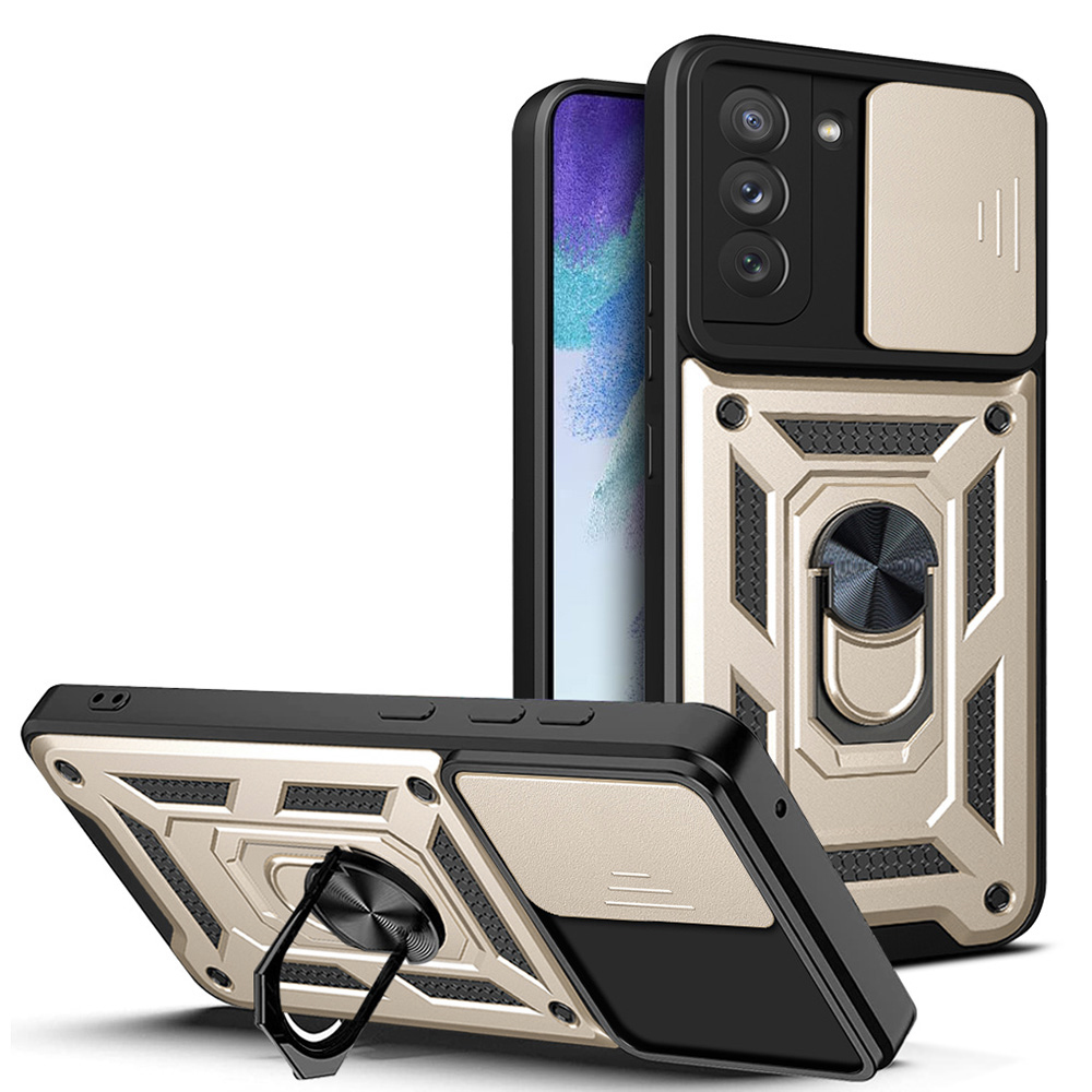 Калъф за Samsung Galaxy S21 FE 5G - Techsuit CamShield Series - златен