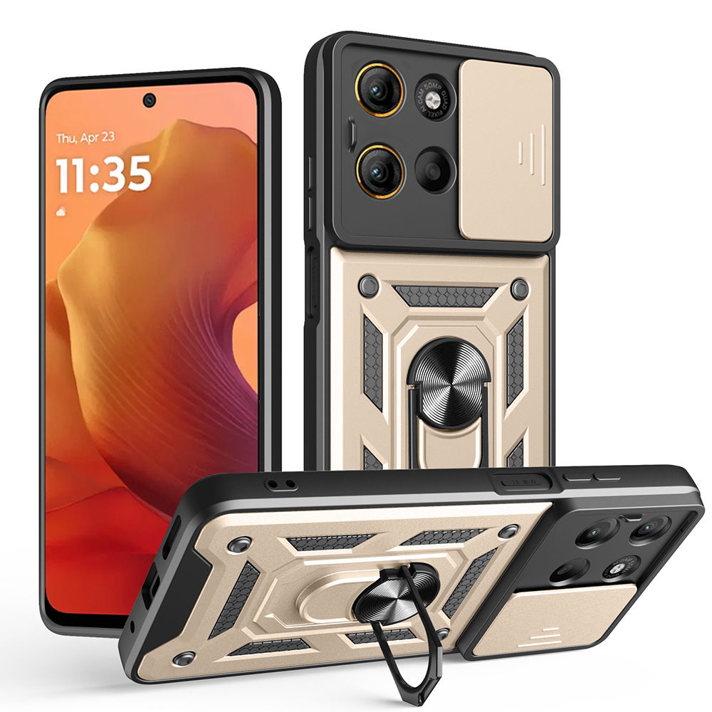 Калъф за Motorola Moto Moto G15 / G15 Power / G17 / G17 Power - Techsuit CamShield Series - златен