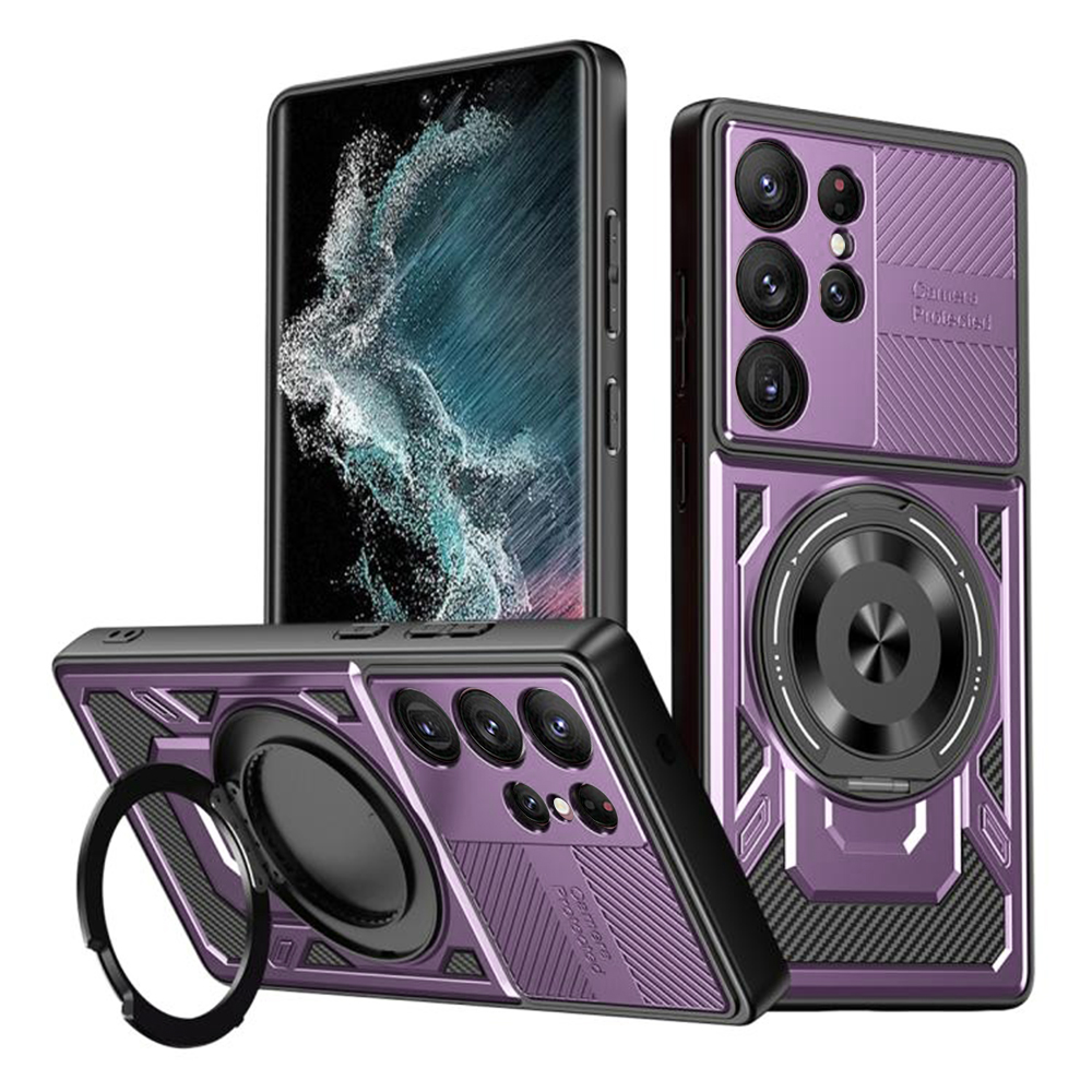 Калъф за Samsung Galaxy S22 Ultra 5G - Techsuit RuggedCam - Лилав