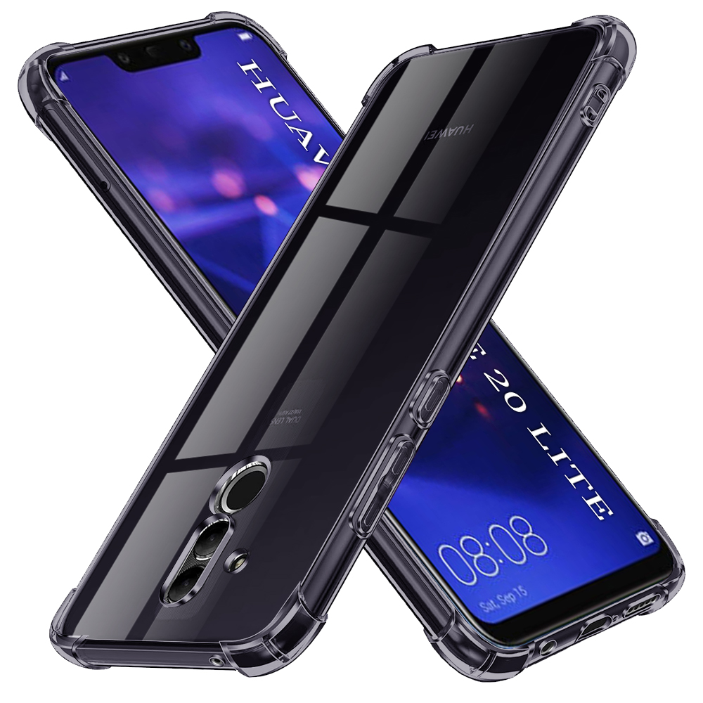 Калъф за Huawei Mate 20 Lite - Techsuit Shockproof Прозрачен Silicone - Smoke Черен