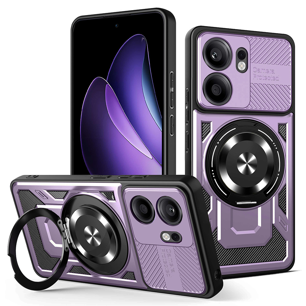 Калъф за Oppo Reno13 F 4G / Reno13 F 5G / Reno13 FS 5G - Techsuit RuggedCam - Лилав
