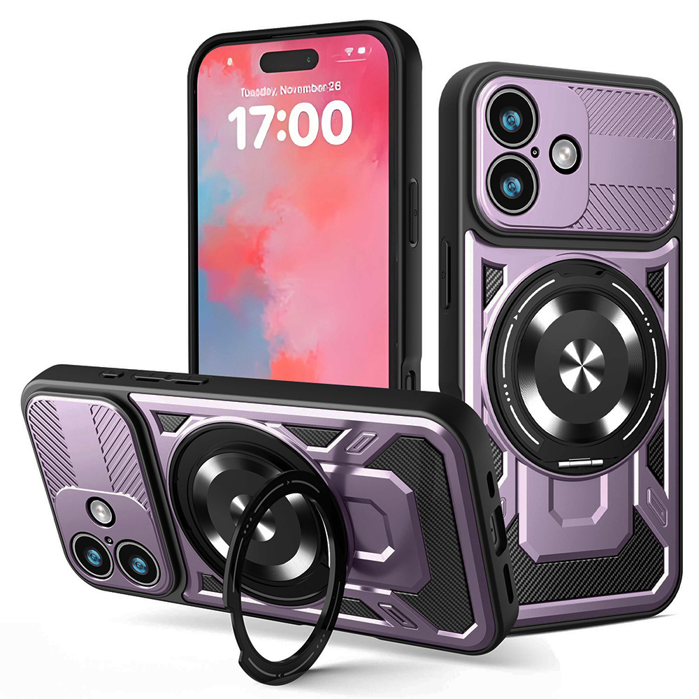 Калъф за iPhone 17 - Techsuit RuggedCam - Лилав