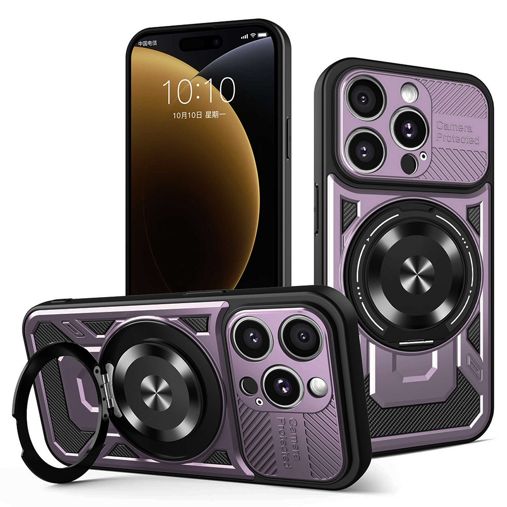 Калъф за iPhone 15 Pro Max - Techsuit RuggedCam - Лилав