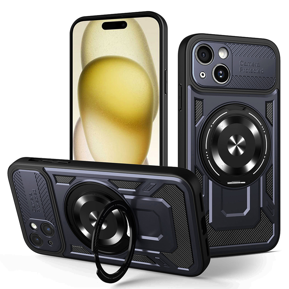 Калъф за iPhone 15 Plus - Techsuit RuggedCam - Син