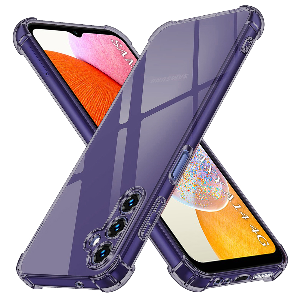Калъф за Samsung Galaxy A14 4G / A14 5G - Techsuit Shockproof Прозрачен Silicone - Smoke Черен