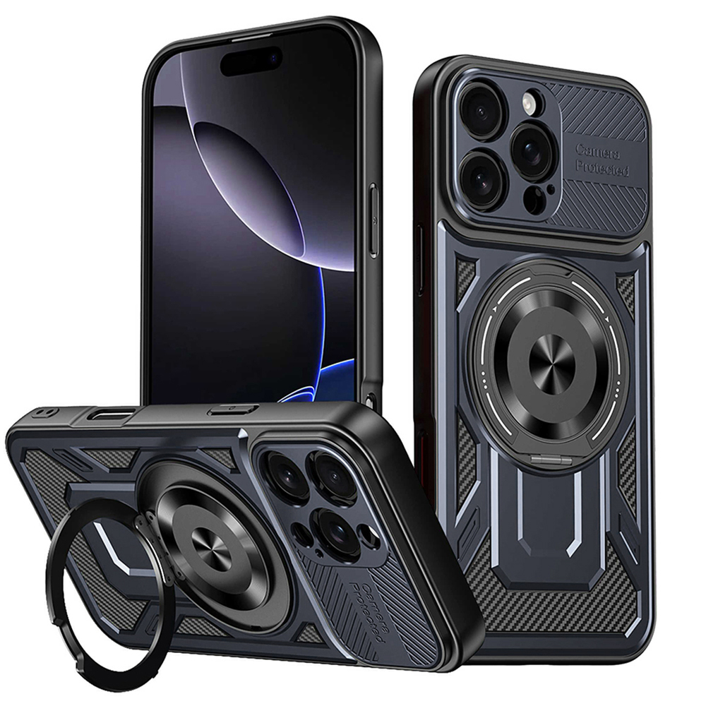Калъф за iPhone 16 Pro - Techsuit RuggedCam - Син