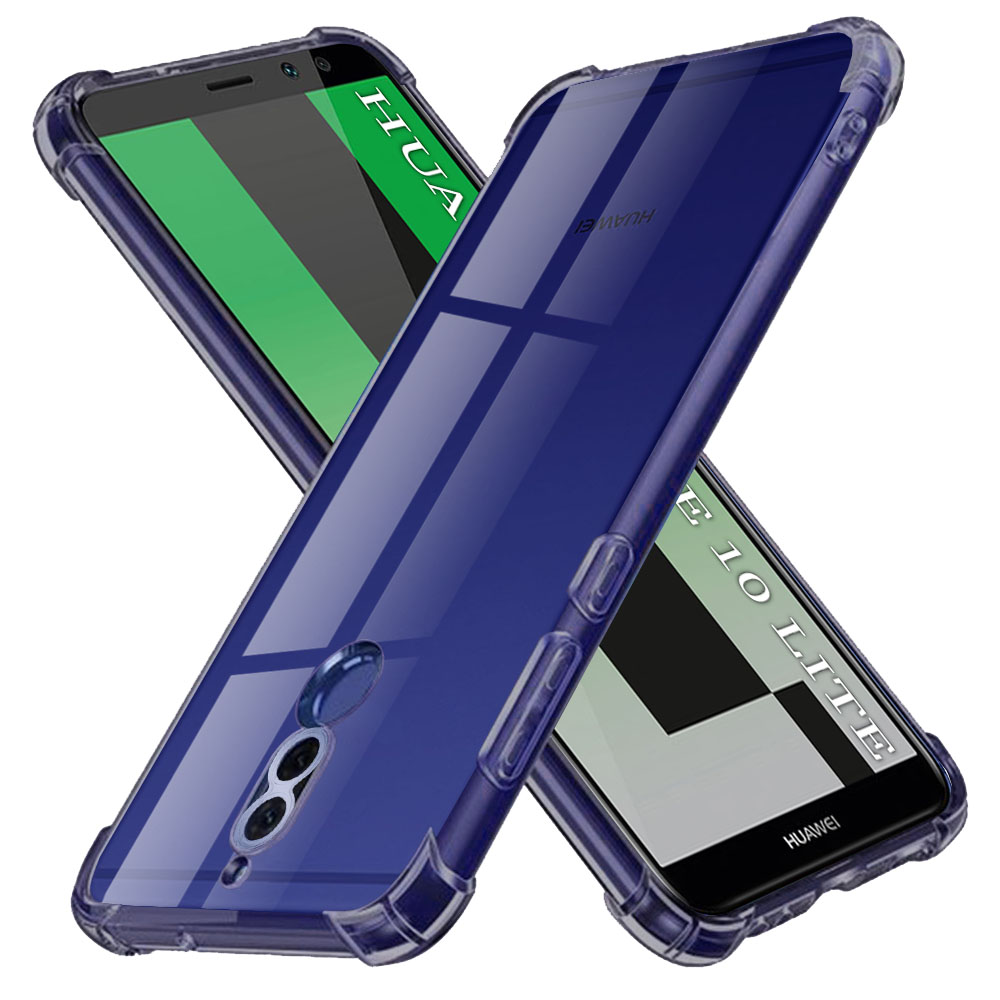 Калъф за Huawei Mate 10 Lite - Techsuit Shockproof Прозрачен Silicone - Smoke Черен