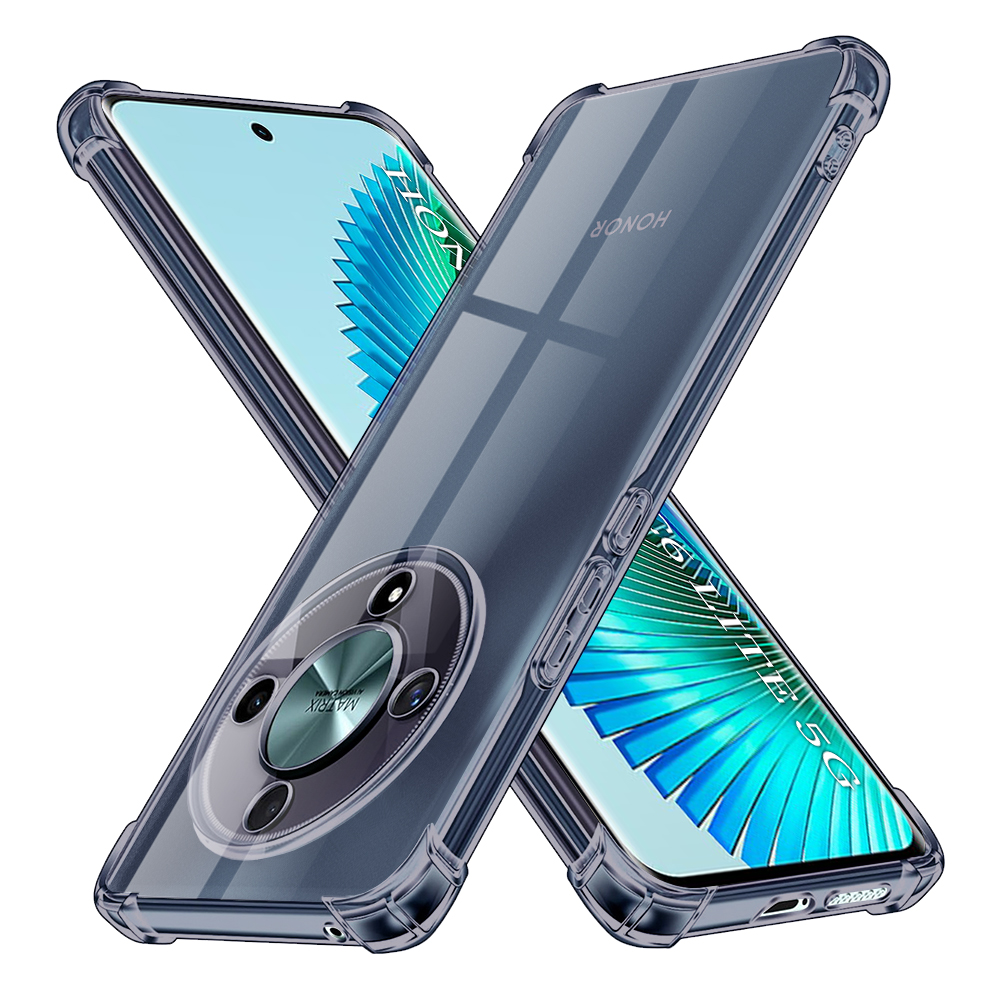 Калъф за Honor Magic6 Lite - Techsuit Shockproof Прозрачен Silicone - Smoke Черен
