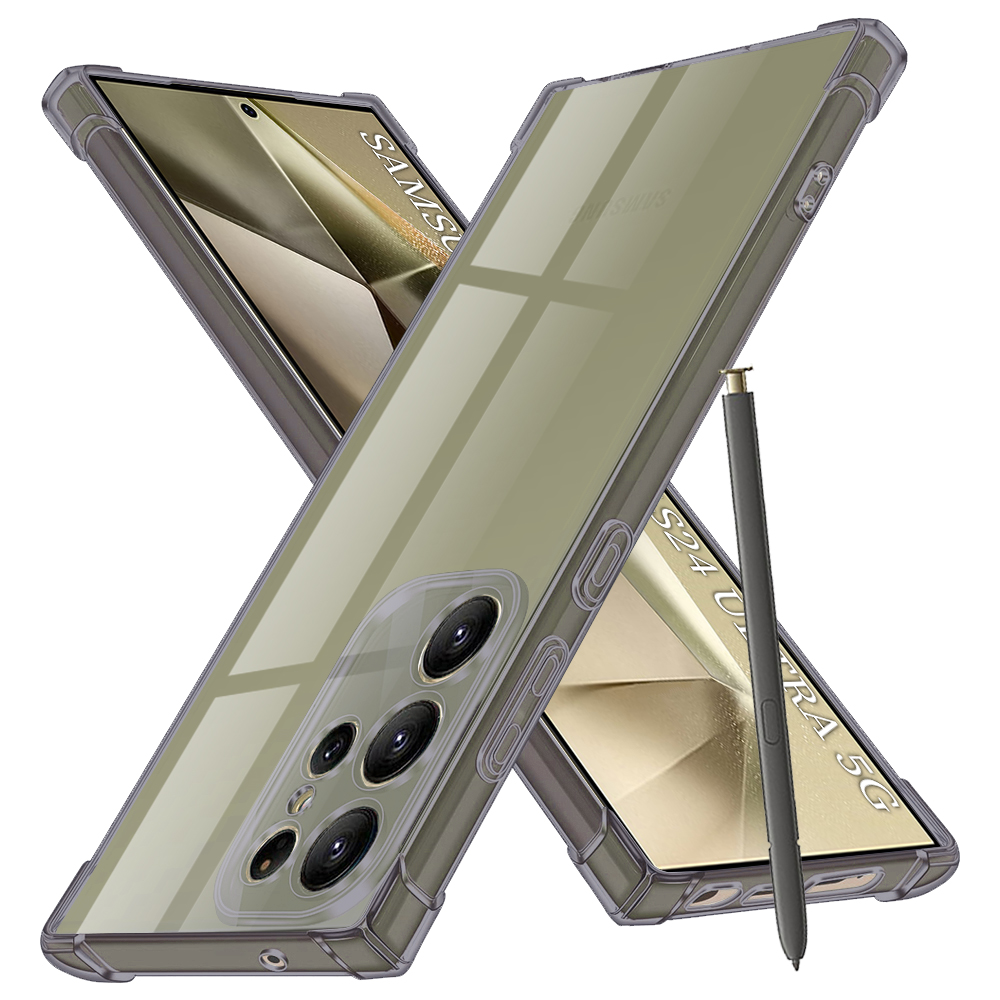 Калъф за Samsung Galaxy S24 Ultra - Techsuit Shockproof Прозрачен Silicone - Smoke Черен