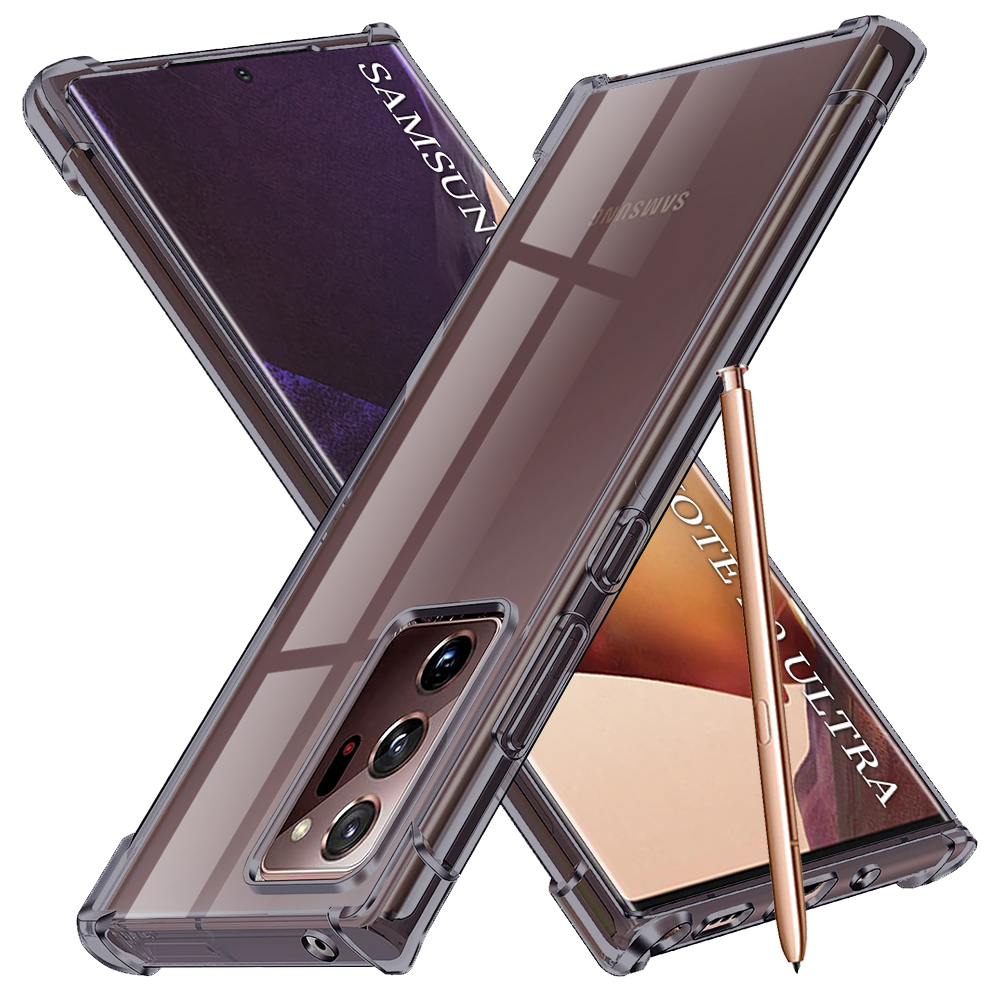 Калъф за Samsung Galaxy Note 20 Ultra 4G / Note 20 Ultra 5G - Techsuit Shockproof Прозрачен Silicone - Smoke Черен