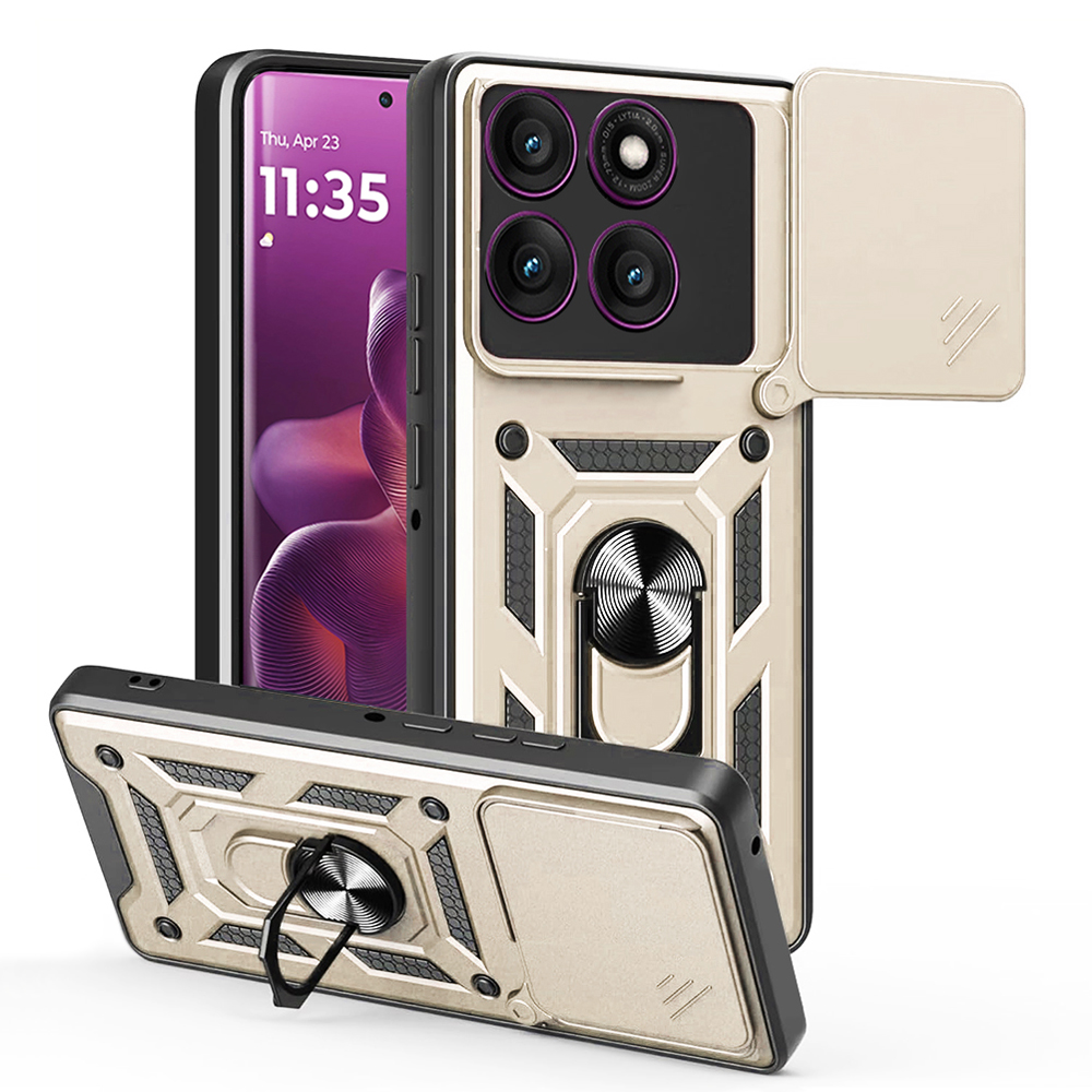 Калъф за Motorola Edge 60 Pro - Techsuit CamShield Series - златен