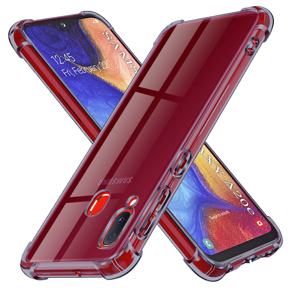 Калъф за Samsung Galaxy A20e - Techsuit Shockproof Прозрачен Silicone - Smoke Черен