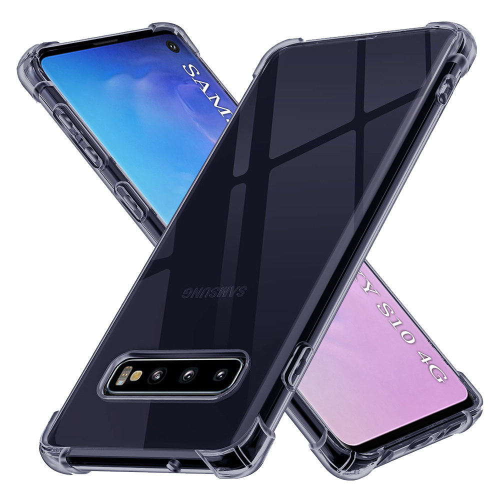 Калъф за Samsung Galaxy S10 4G - Techsuit Shockproof Прозрачен Silicone - Smoke Черен