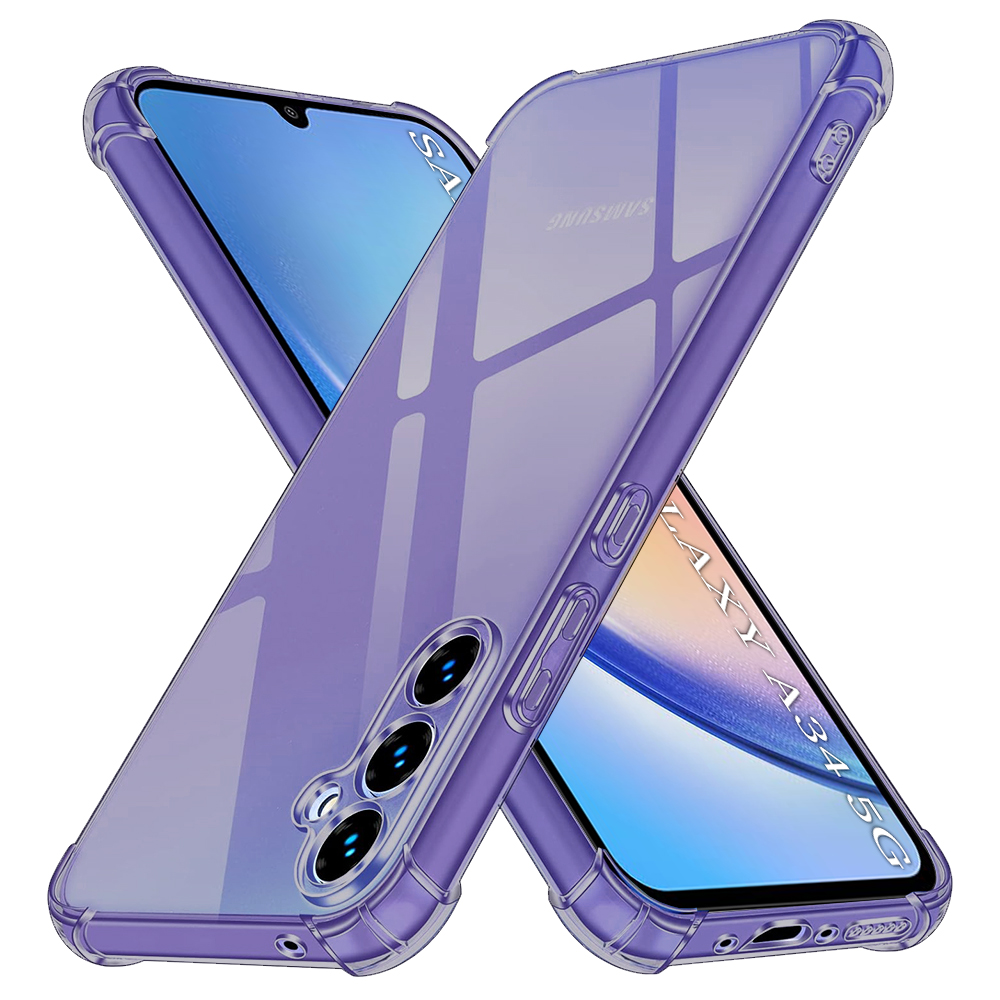 Калъф за Samsung Galaxy A34 5G - Techsuit Shockproof Прозрачен Silicone - Smoke Черен
