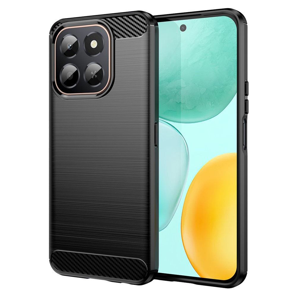 Калъф за Honor X6c - Techsuit Carbon Silicone - Черен