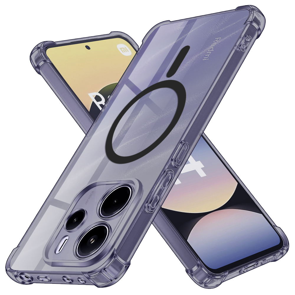 Калъф за Xiaomi Redmi Note 14 5G - Techsuit Shockproof Прозрачен Silicone MagSafe - Smoke Черен