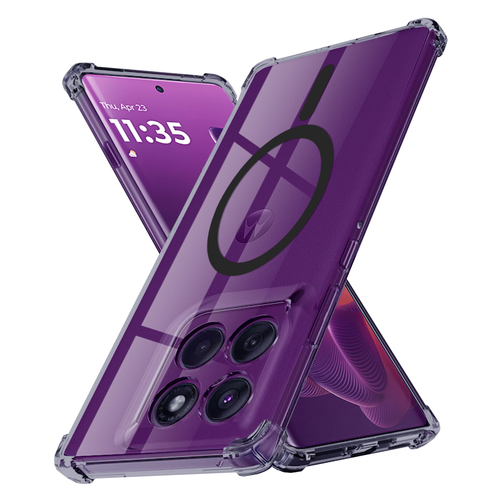 Калъф за Motorola Edge 60 Pro - Techsuit Shockproof Прозрачен Silicone MagSafe - Smoke Черен