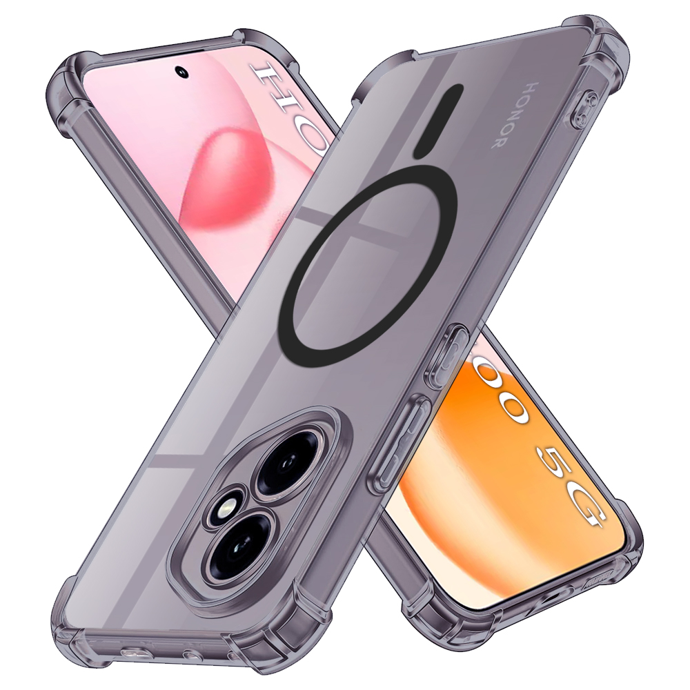 Калъф за Honor 400 - Techsuit Shockproof Прозрачен Silicone MagSafe - Smoke Черен