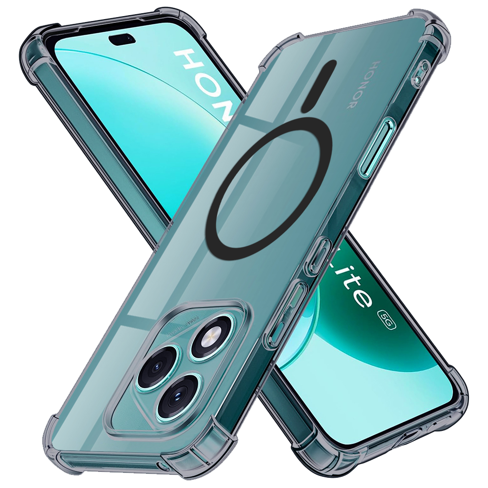 Калъф за Honor 400 Lite - Techsuit Shockproof Прозрачен Silicone MagSafe - Smoke Черен