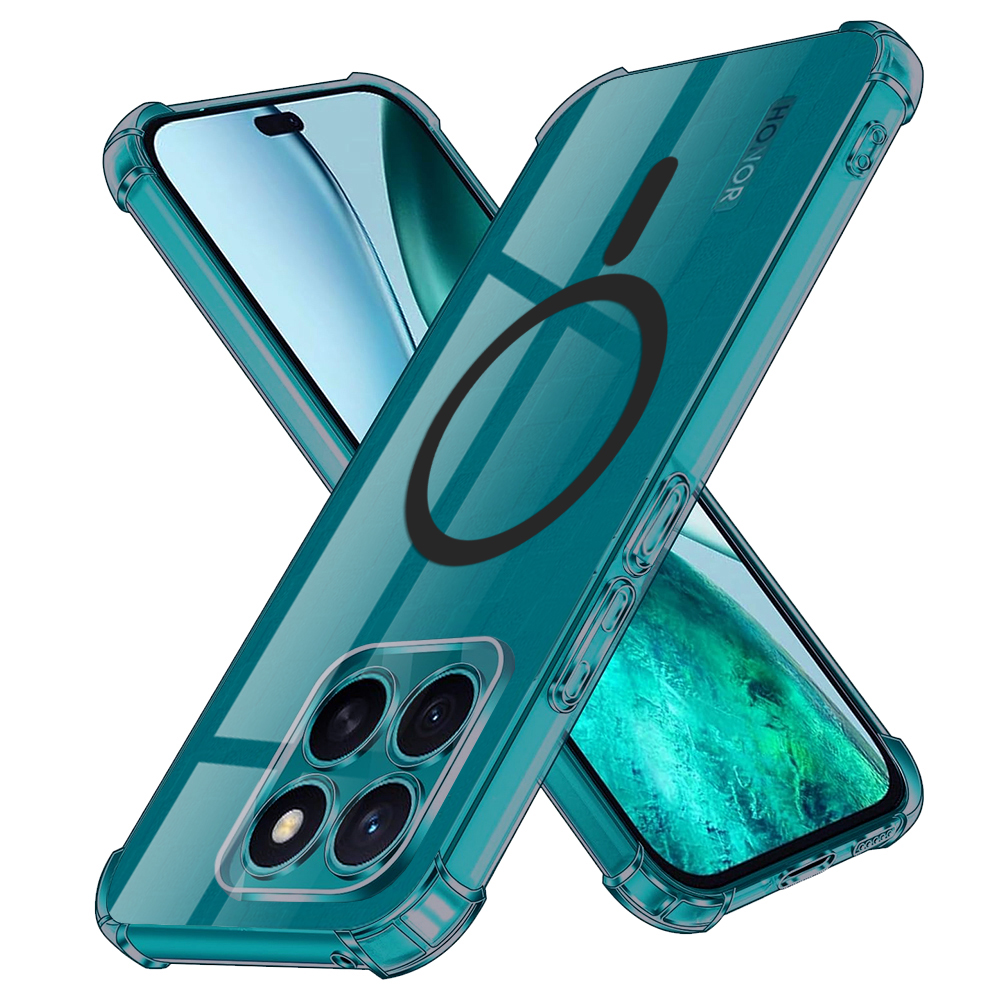 Калъф за Honor X8c - Techsuit Shockproof Прозрачен Silicone MagSafe - Smoke Черен