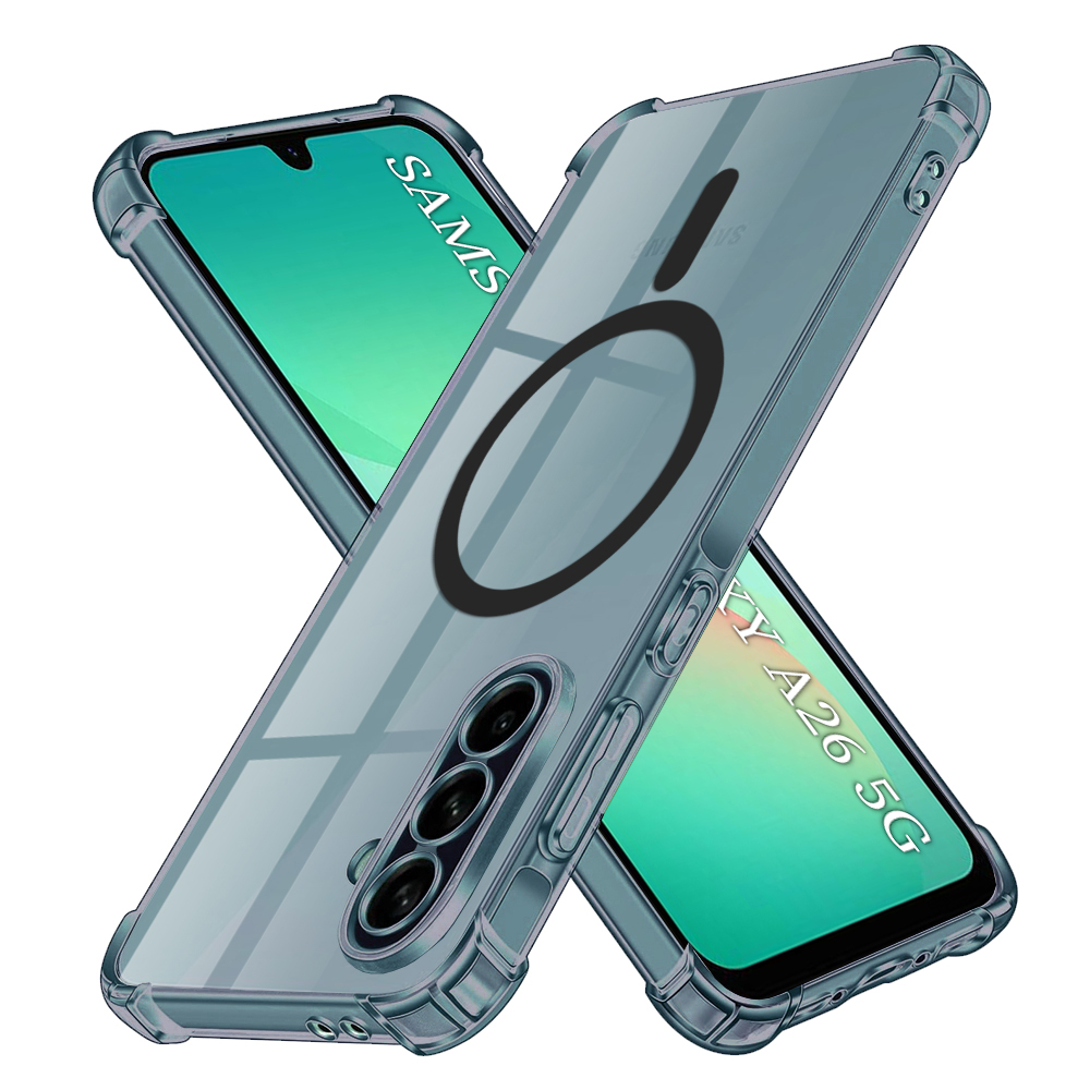 Калъф за Samsung Galaxy A26 5G - Techsuit Shockproof Прозрачен Silicone MagSafe - Smoke Черен