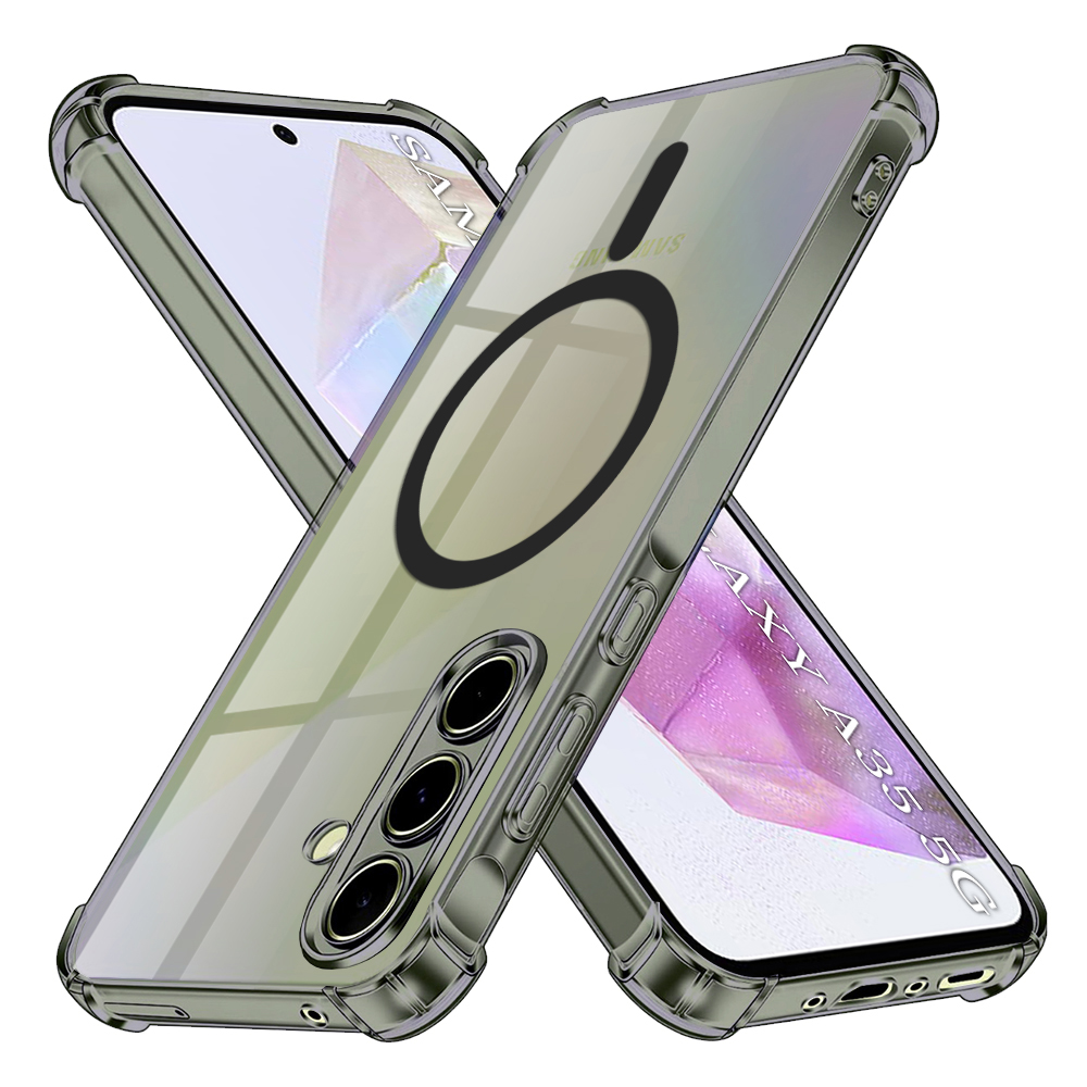 Калъф за Samsung Galaxy A35 5G - Techsuit Shockproof Прозрачен Silicone MagSafe - Smoke Черен