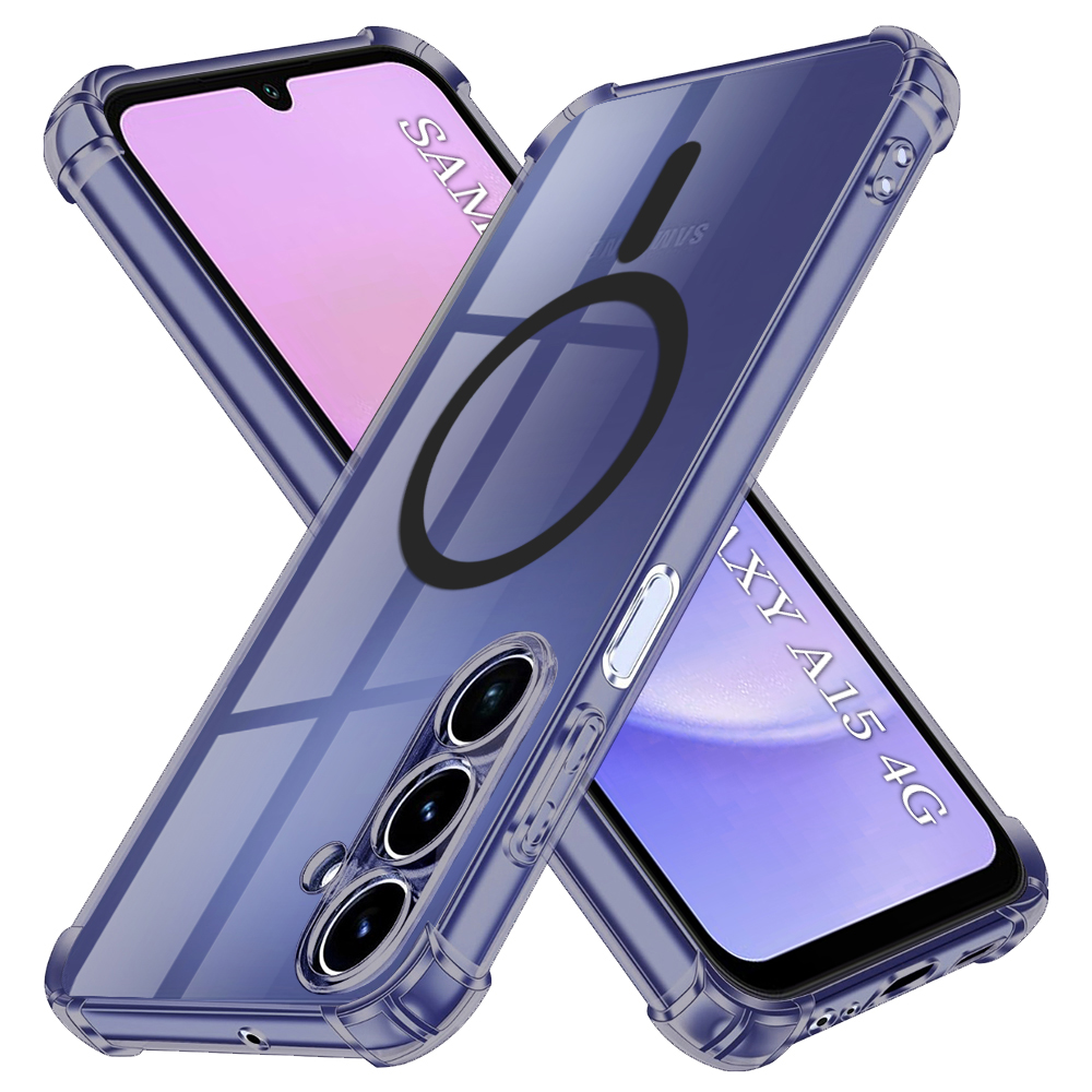 Калъф за Samsung Galaxy A15 4G / A15 5G - Techsuit Shockproof Прозрачен Silicone MagSafe - Smoke Черен