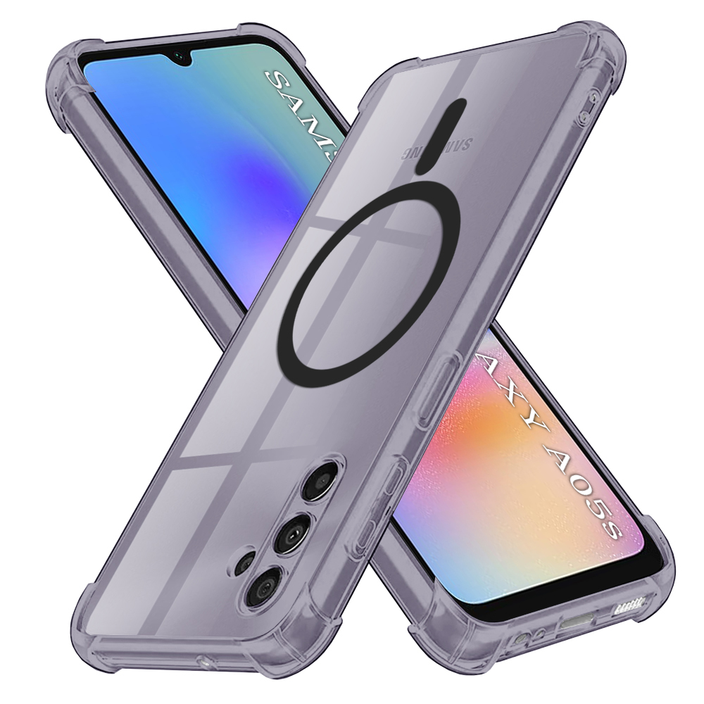 Калъф за Samsung Galaxy A05s - Techsuit Shockproof Прозрачен Silicone MagSafe - Smoke Черен
