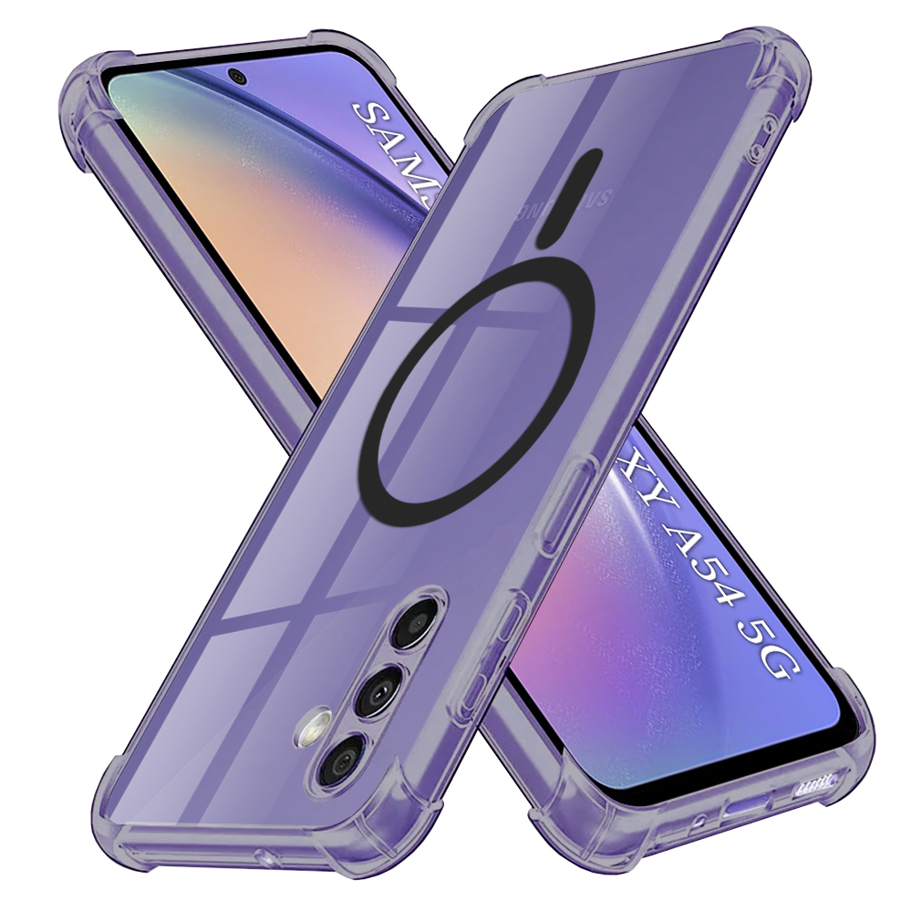 Калъф за Samsung Galaxy A54 - Techsuit Shockproof Прозрачен Silicone MagSafe - Smoke Черен