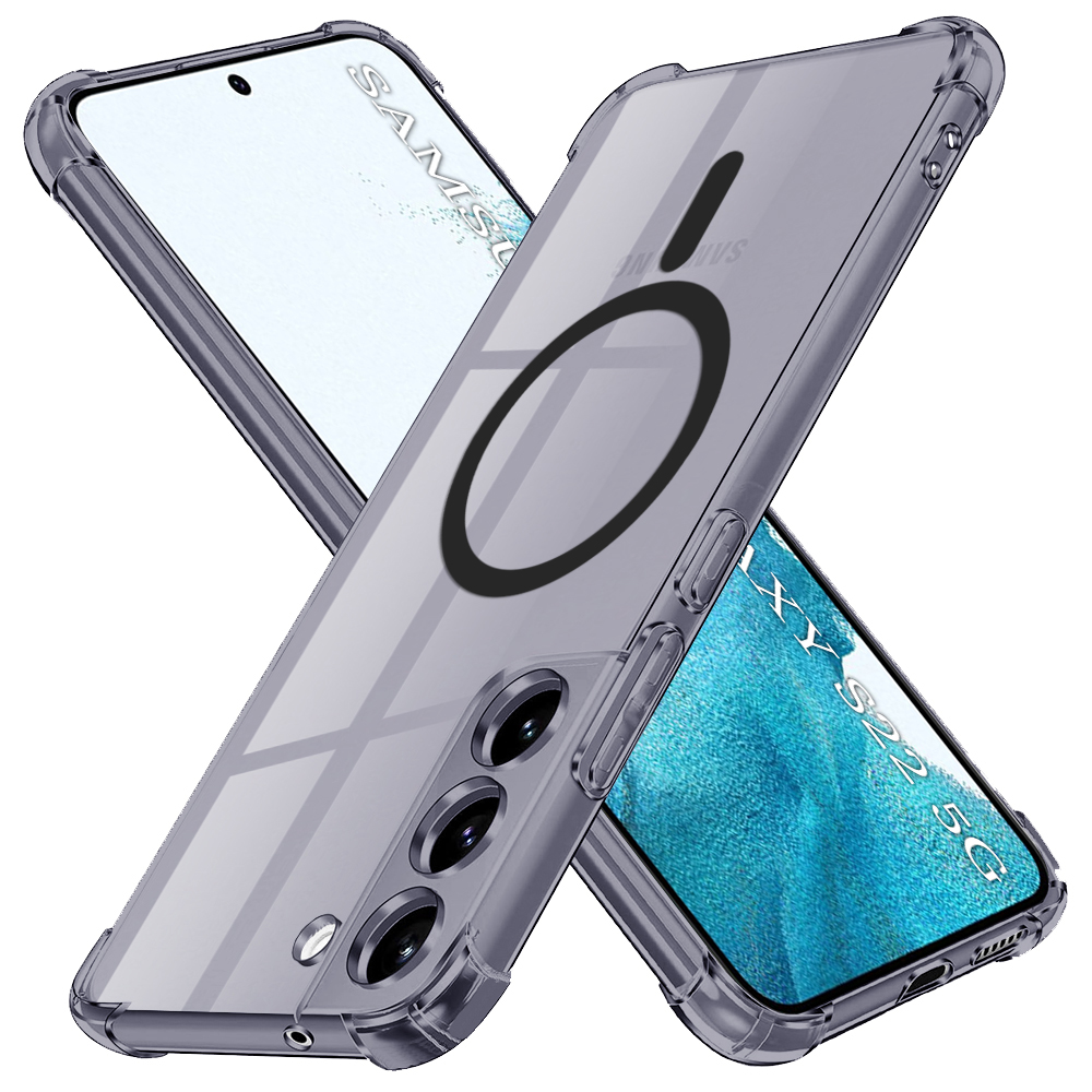 Калъф за Samsung Galaxy S22 5G - Techsuit Shockproof Прозрачен Silicone MagSafe - Smoke Черен