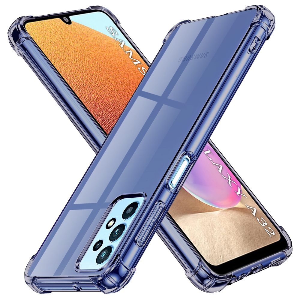 Калъф за Samsung Galaxy A32 4G - Techsuit Shockproof Прозрачен Silicone - Smoke Черен