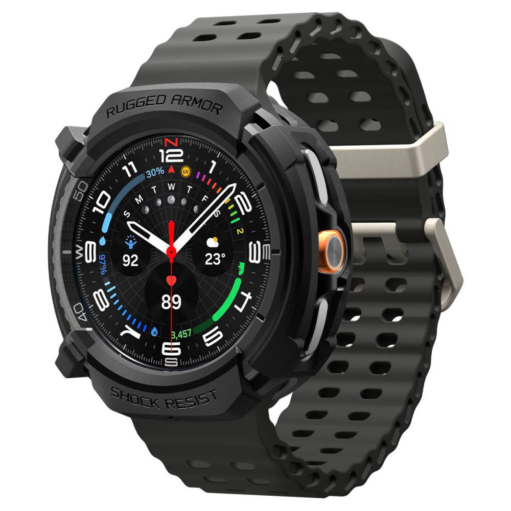 Калъф за Samsung Galaxy Watch8 Classic - Spigen Rugged Armor (ACS10012) - Черен мат