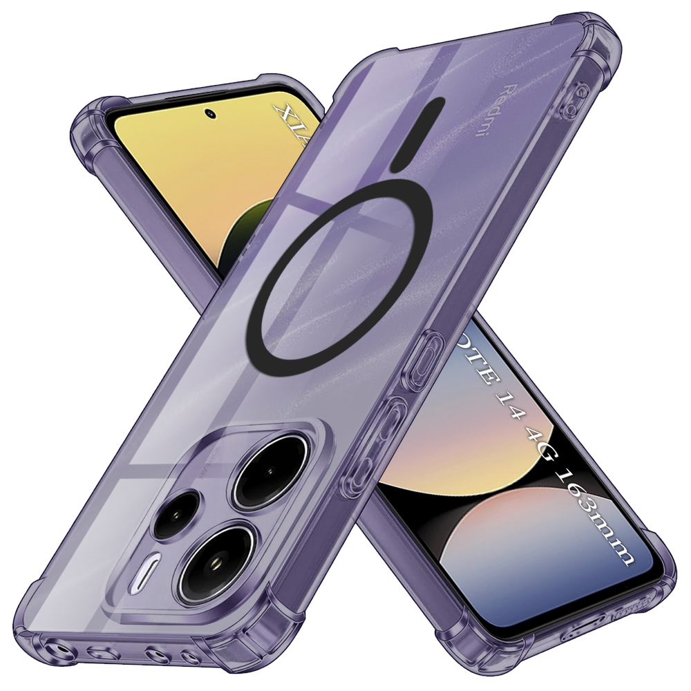 Калъф за Xiaomi Redmi Note 14 4G (стандартен) - Techsuit Shockproof Прозрачен Silicone MagSafe - Smoke Черен
