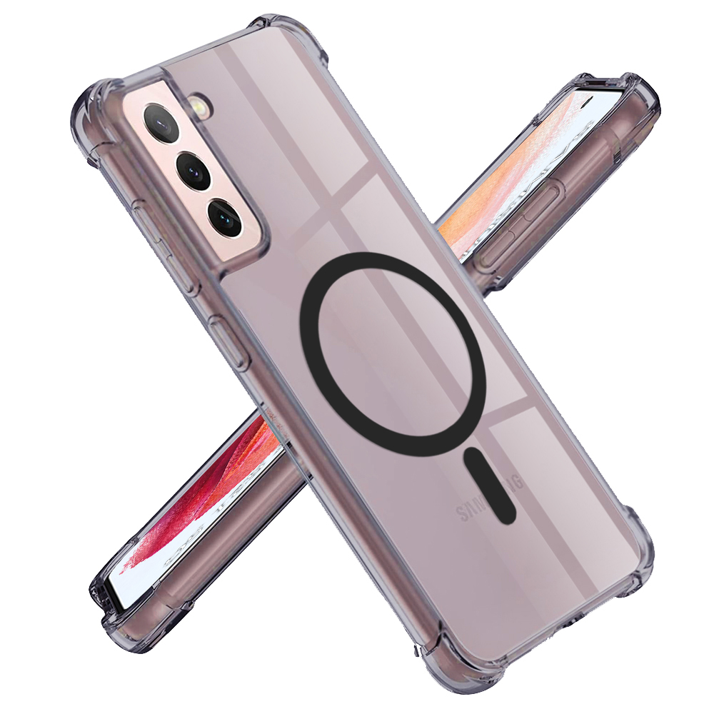 Калъф за Samsung Galaxy S21 5G - Techsuit Shockproof Прозрачен Silicone MagSafe - Smoke Черен