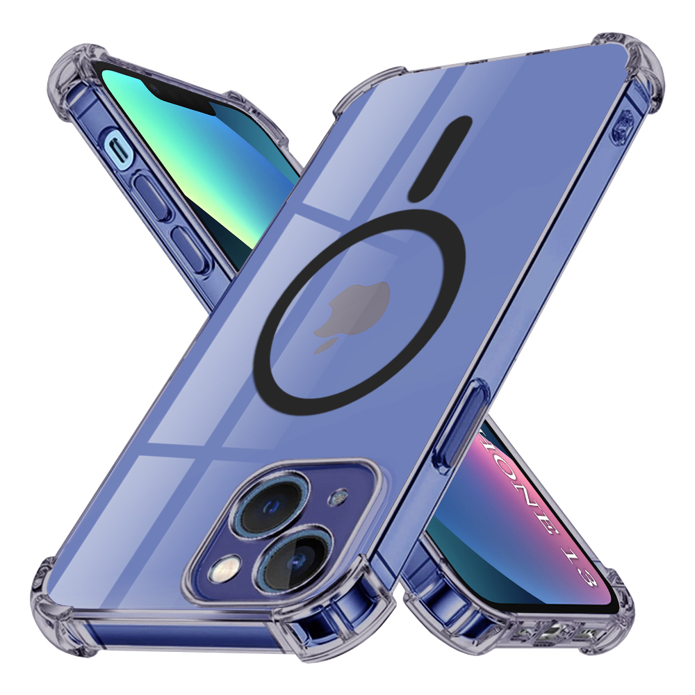 Калъф за iPhone 13 - Techsuit Shockproof Прозрачен Silicone MagSafe - Smoke Черен