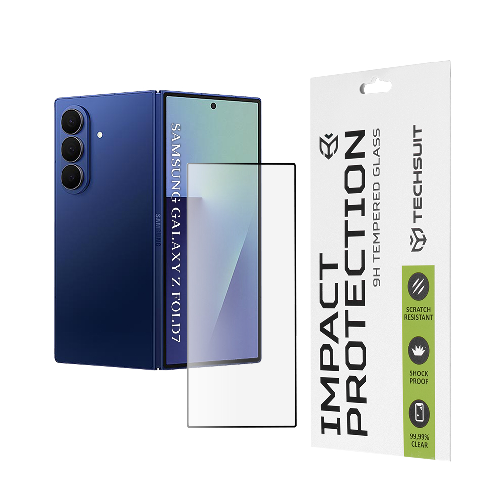 Капак за Samsung Galaxy Z Fold7 - Techsuit 111D Full Cover / Full Glue Glass [Front Screen] - Черен