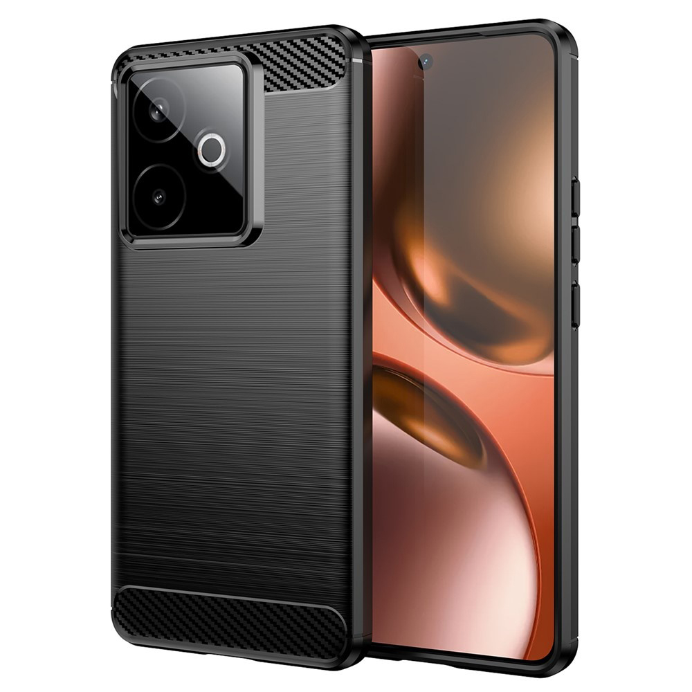 Калъф за Realme GT 7 - Techsuit Carbon Silicone - Черен